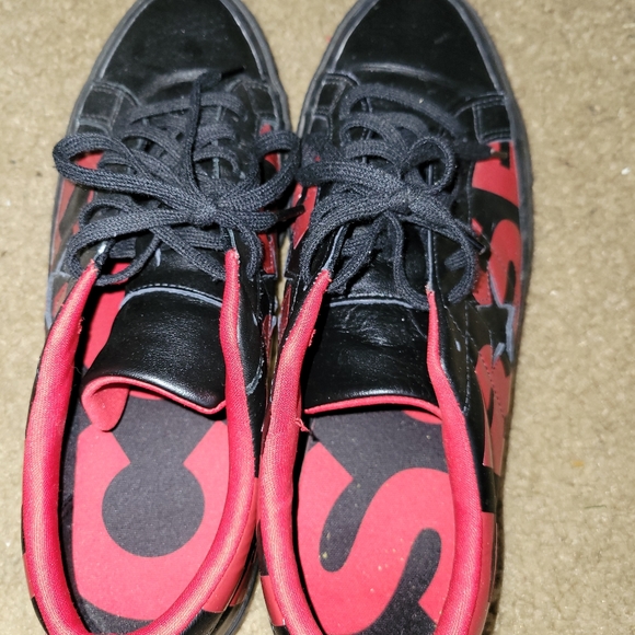 Men's Converse One Star Leather Black/Red - Picture 3 of 6